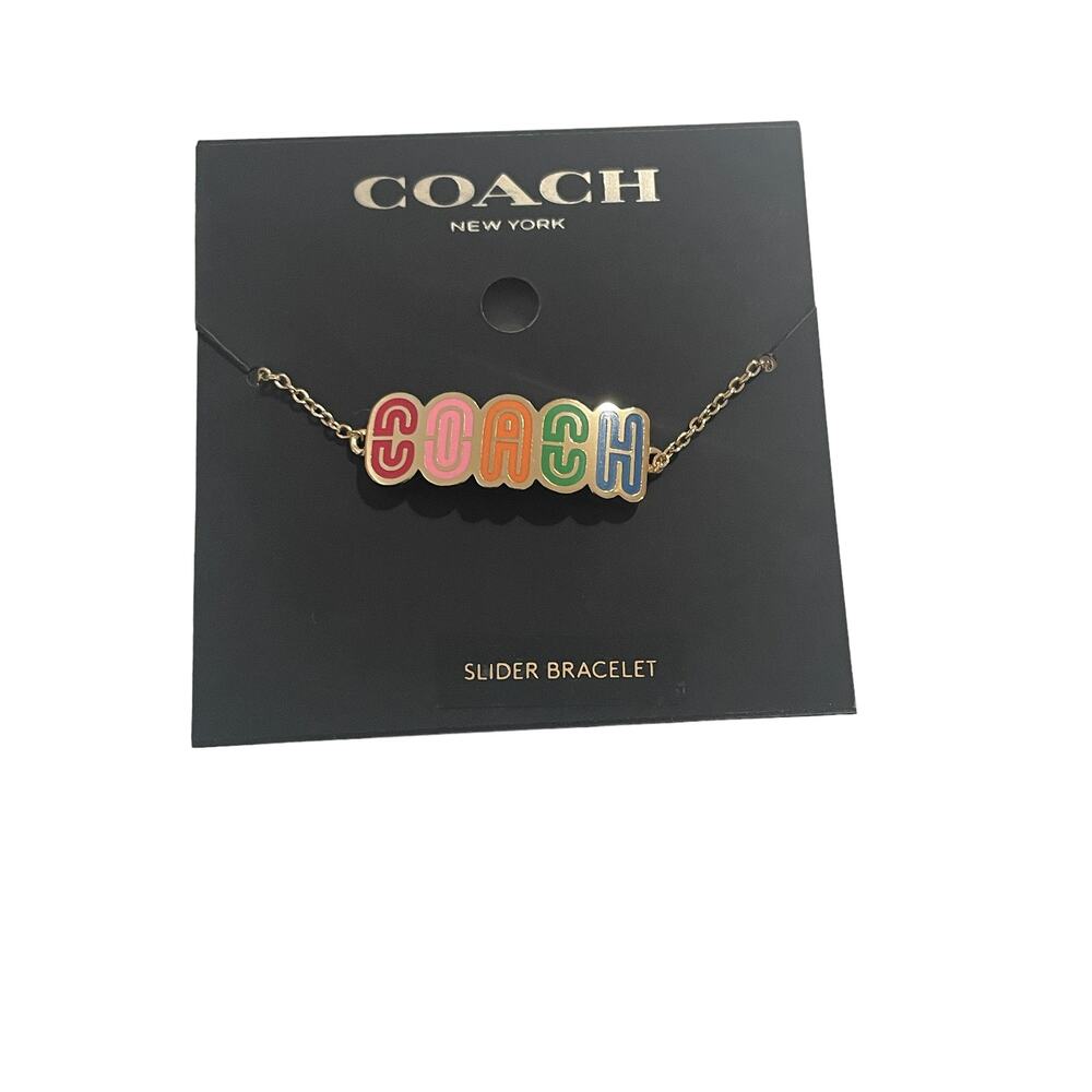 Coach Slider Bracelet Logo Retro Slider Bracelet New - Picture 1 of 5
